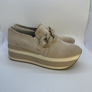 Dolce Vita Womens Jhenee Dune Suede Tan Platform Loafers Sneakers Casual Size 6